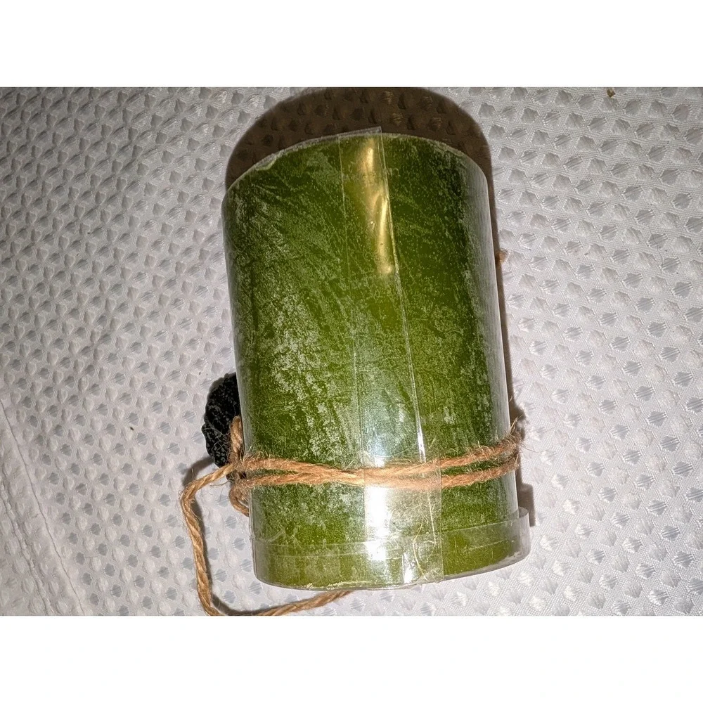 Flickering Green Flameless Wax Pillar Candle 2x4
